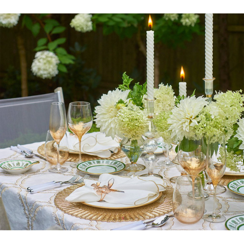 Luminance Napkin, White/Gold