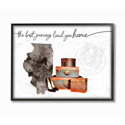 «Illinois State the Best Journey plomb You Home Fashion Shoes and L bagages Illustration» par Amanda Greenwood, reproduction d'art textuel