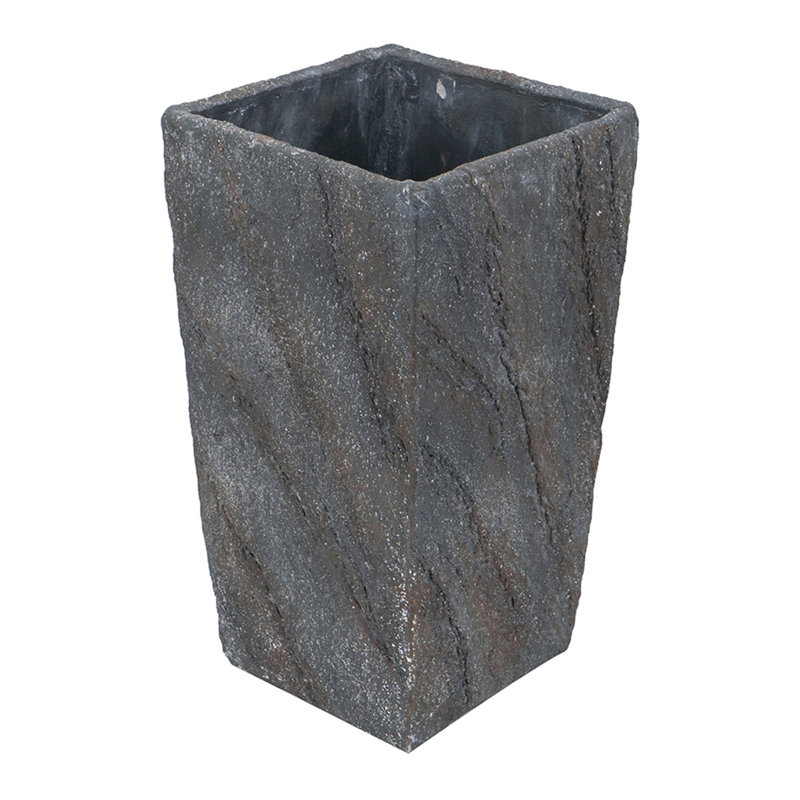 Cement Planter Large, Indoor Outdoor Garden Functional  Decor, 15" H x 9.4" W x 9.4" D