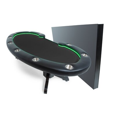 BBO Poker Lumen HD Lighted Poker Table with Speed Cloth Playing Surface, with Matching Dining Top -  2BBO-LUM-BLK-VLVT-DT