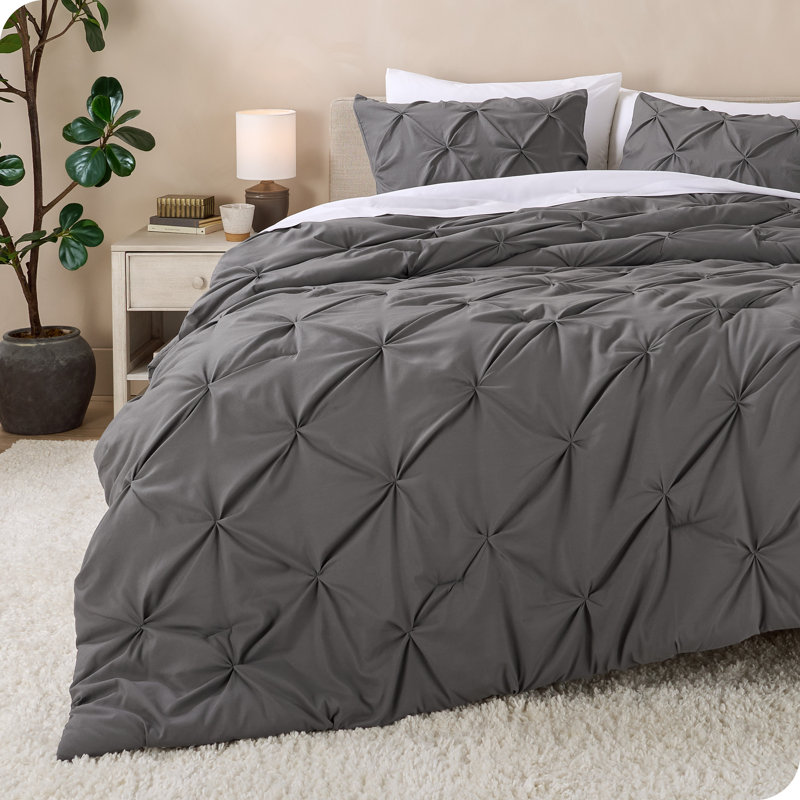 Ensemble d'édredon en duvet synthétique Pintuck, Édredon double + 2 taies décoratives standards