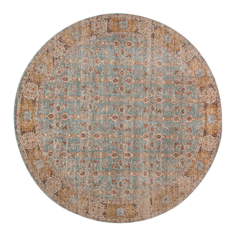 Tapis d'intérieur rétro à tissage plat Botolphus, Rond 6 pi 7 po