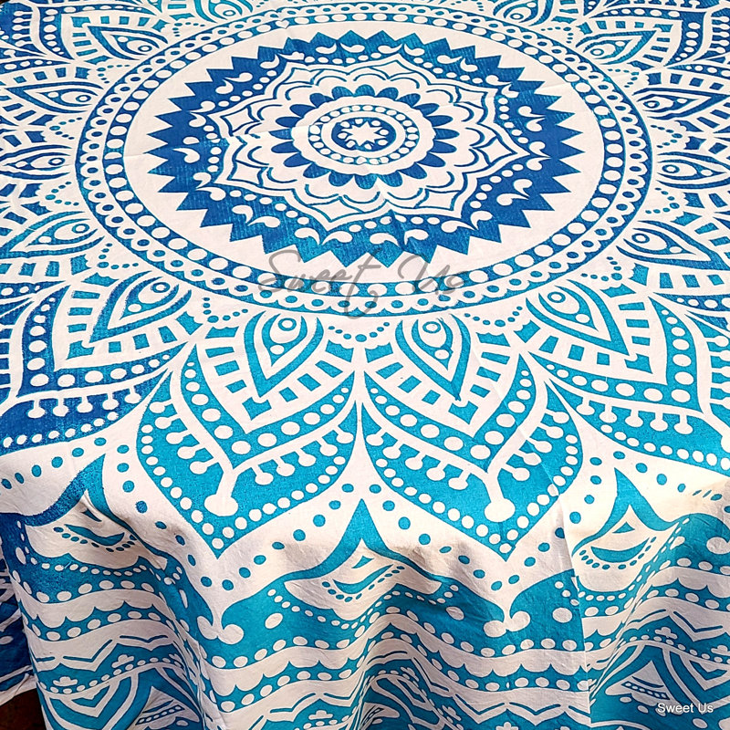 Movses Tie Dye Tablecloth, Blue