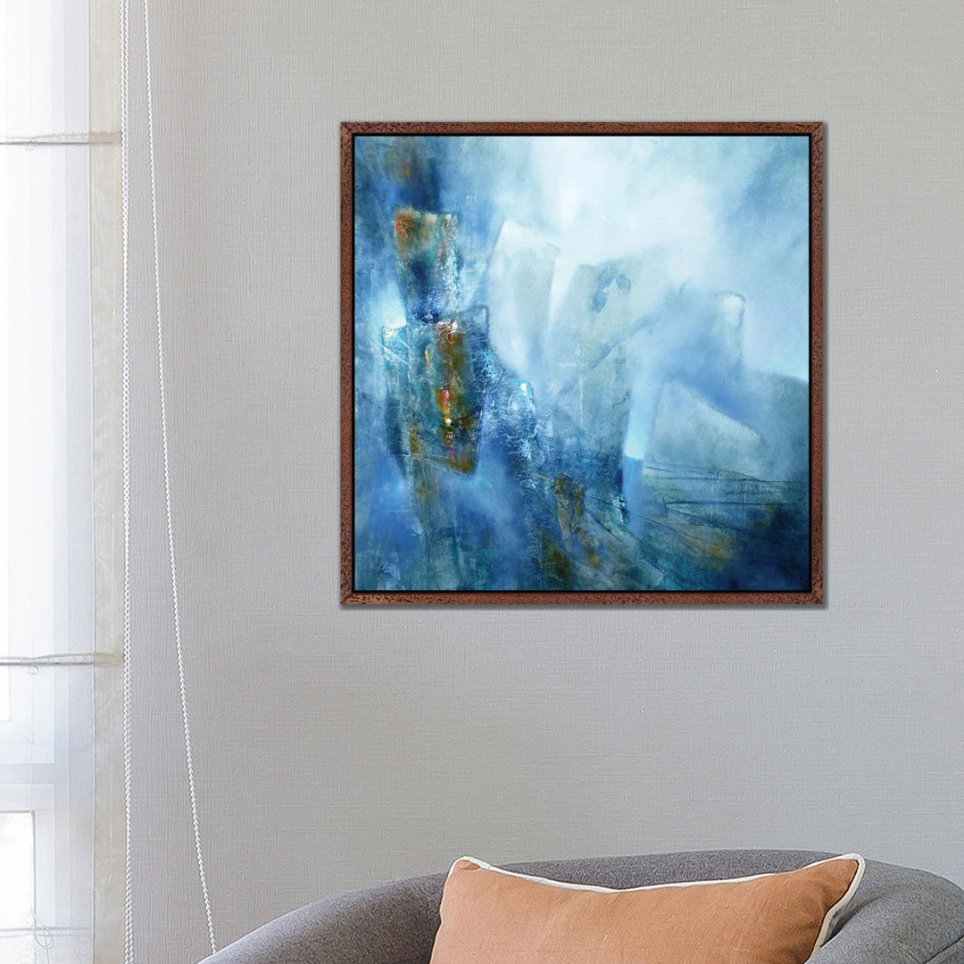 Dialog in Blau von Annette Schmucker - Galerie-verpackte Leinwand Giclée auf Leinwand