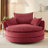 360°Swivel Sofa Chair Accent Barrel Chair 57.5" Swivel Round Chair With Dual-Layer Cushion Design And 3 Removable Pillows, Bedroom, Office And Hotel-1291328129
