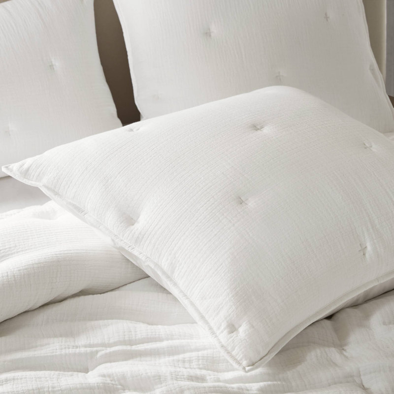 Ensembles de literie douillets en coton Cosy, blanc, brodé, pour la décoration intérieure