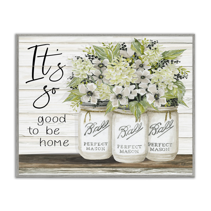 «So Good to Be Home charmant Floral» par Cindy Jacobs - impression d'art graphique, Estampe numérique Farmhouse