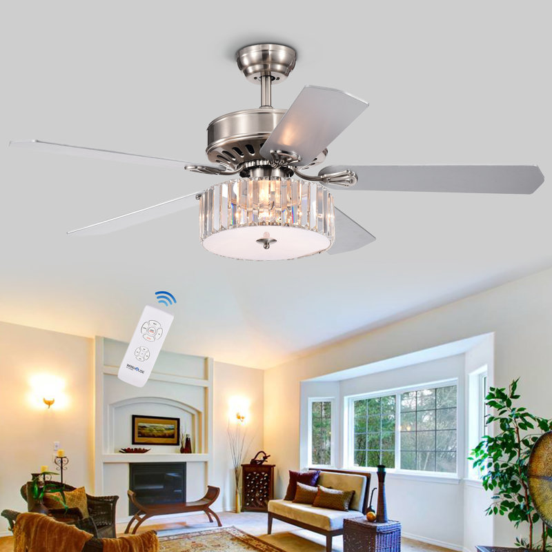 Ellefson 52 " Ceiling Fan with Light Kit, Remote Control