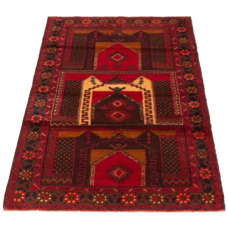 Tapis rouge foncé Dequita 3 pi 3 po x 6 pi 0 po