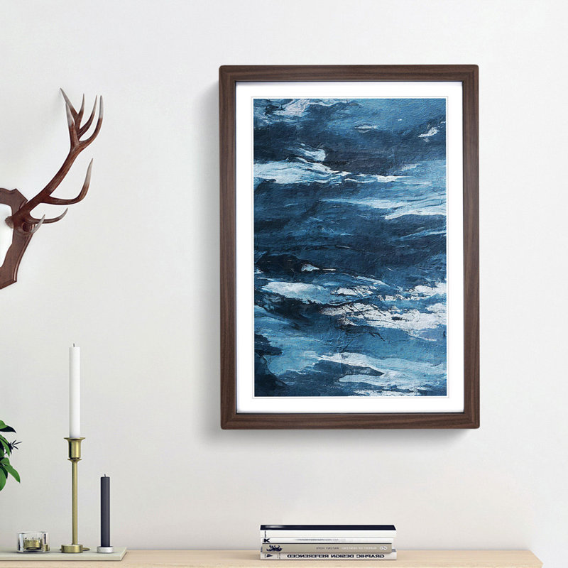 Abstract Art Painting Vol.7 - Picture Frame Painting Print, Walnut Framed, 48cm H x 36cm W x 2cm D