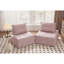Canapé modulaire à assise profonde avec dossier réglable - canapé compressible en chenille de 39,37 po pour salon, chambre à coucher, salon (2 pièces), rose-339993358