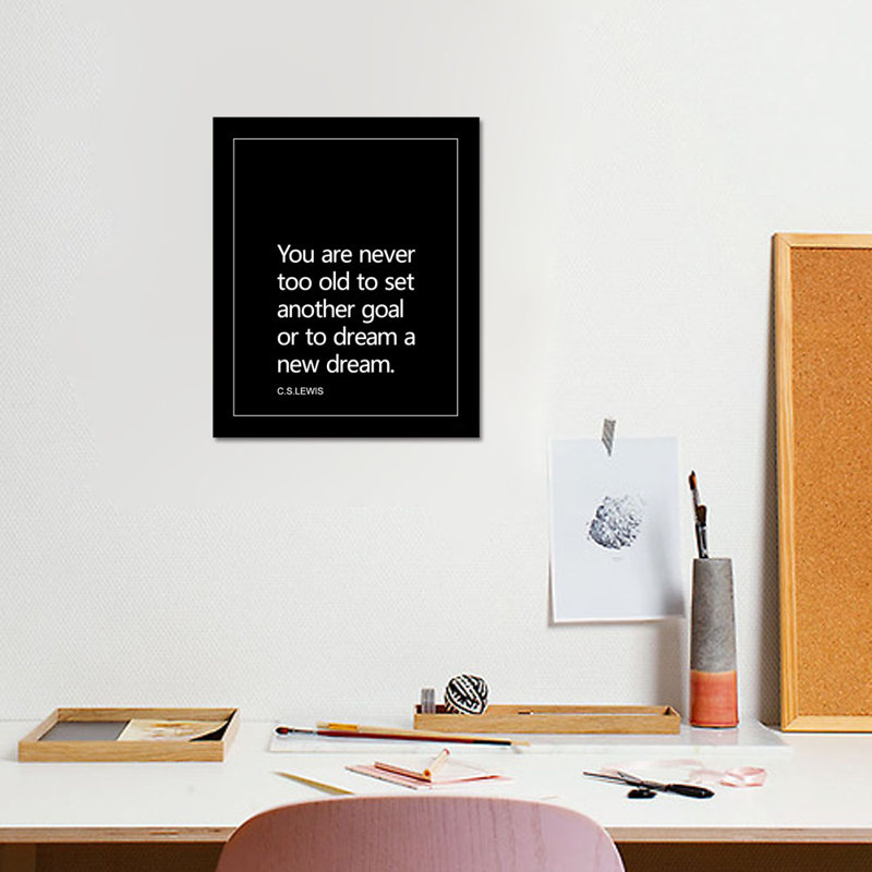 Inspiration Quote Art With Black Frame Wall Art