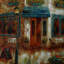 « le petit café », reproduction de peinture à l’huile sur toile tendue-26230645