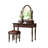 39.37"American-style solid wood brown dressing table with mirror