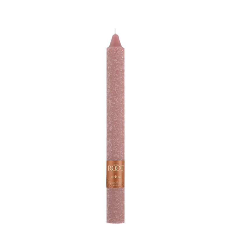 Timberline Arista Dinner Unscented Taper Candle, Dusty Rose, 9" H x 0.88" W x 0.88" D