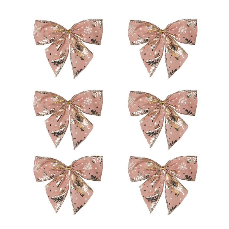 5'' Abstract Fabric Snowflakes Bow