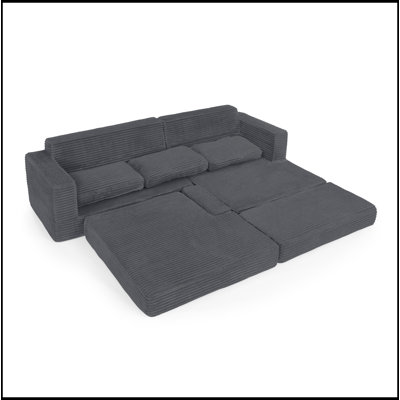 Canapé modulaire polyvalent avec fonction de lit transformable et confort en velours côtelé