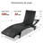 Set Of 2 80" Patio Wicker Chaise Lounge Chairs, Outdoor Rattan Reclining Lounge Chair W/ Rolling Wheels & Pull-Out Side Table, Adjustable Backrest, Ergonomic Wave Design For Poolside, Deck-2006669154