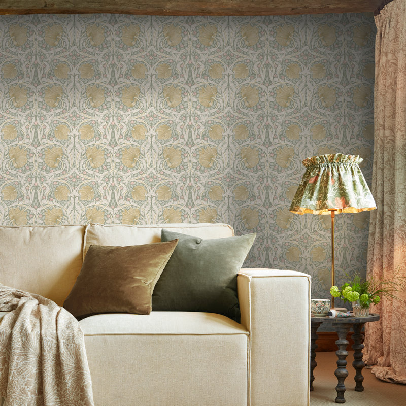 Papier peint William Morris Pimpernel Ocean, Vert