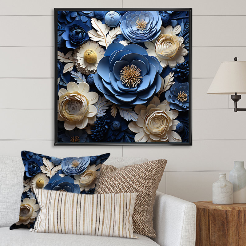 Ranunculus Bouquet IV sur toile, H 24 po x l 24 po x P 1 po, Cadre flottant noir