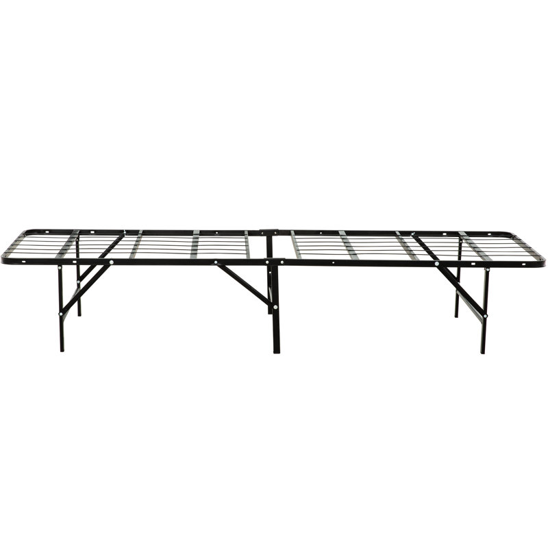 Base de lit simple en métal TG - Excellent support de matelas, structure solide, espace précieux