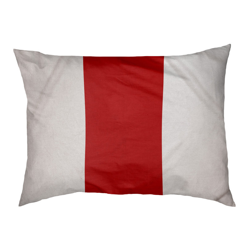 Coussin Ohio Football, Très grand (l 50 po x P 40 po x H 7 po), Blanc / rouge écarlate