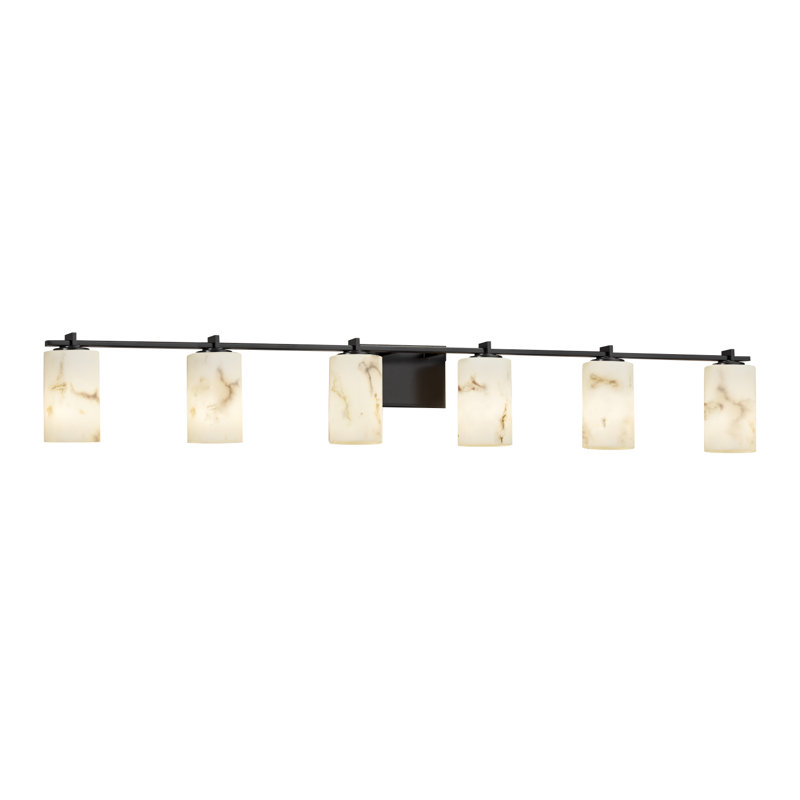 Éclairage pour meuble-lavabo 6 lumières del Keyon, Noir mat, Incandescent