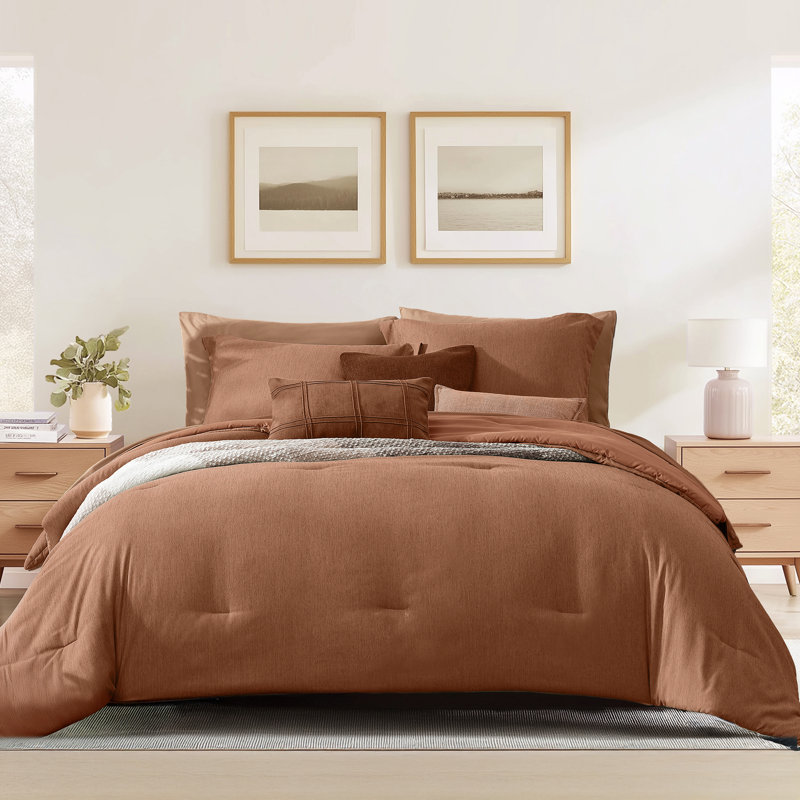 Cationic Comforter Set 7PC, Autumn Leaf, Full Comforter + 6 Additional Pieces
