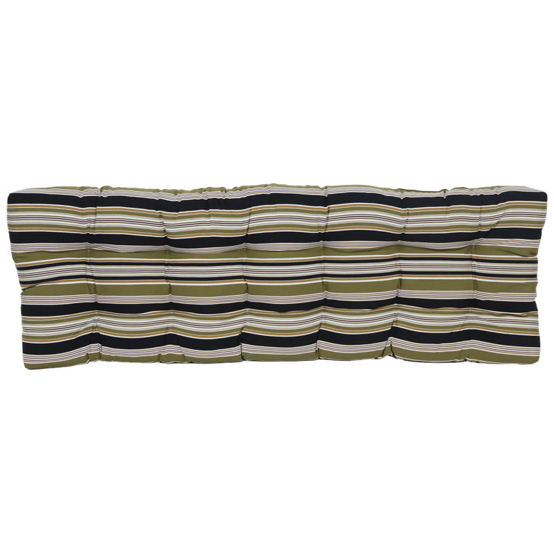 Coussin de banc pour l'extérieur, L 55 po x P 19 po, Vert / noir / rayure onyx Eastbay