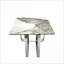 Table basse de salon rectangulaire avec plateau en pierre frittée et structure en métal argenté, facile à nettoyer et amp; Résistant aux égratignures-1011323371