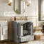 Meuble-lavabo autoportant 24 po avec lavabo en céramique, armoire moderne avec tiroir divisé et porte de rangement double couche-1549607927-1549607931