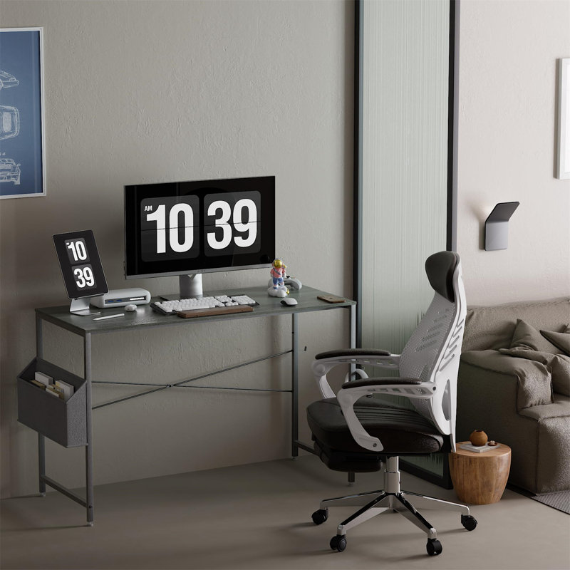 Bureau d'écriture rectangulaire Chule, Gris