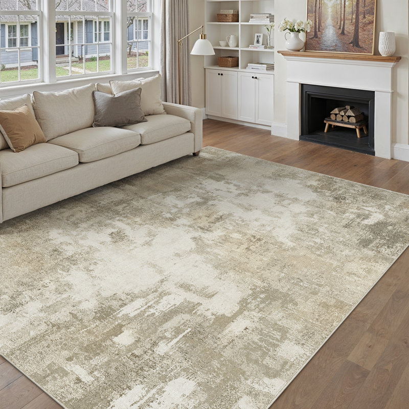 Miro Modern Abstract Machine Washable Area Rug With Non-Slip Backing, Rectangle 9' x 12'