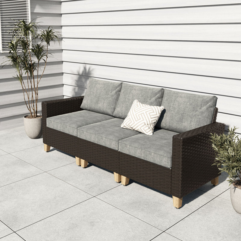 Umeh 3 - Person Patio Conversation Set with Cushions