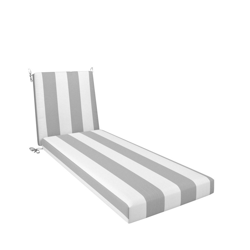  Chaise Lounge Cushion, 24 X 78 X 3.5", Premium Memory Foam Core With Boxed Edge, Solstice Olefin Fabric, Patio Cushion For Chaise Lounges