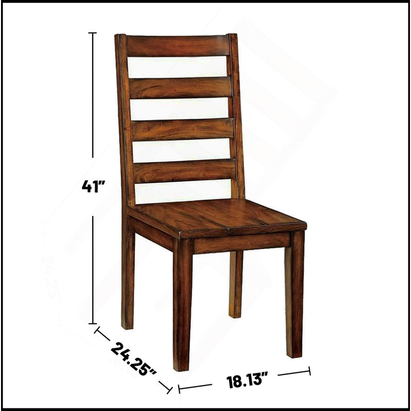 Ensemble de 2 chaises de salle à manger en bois au fini chêne tabac