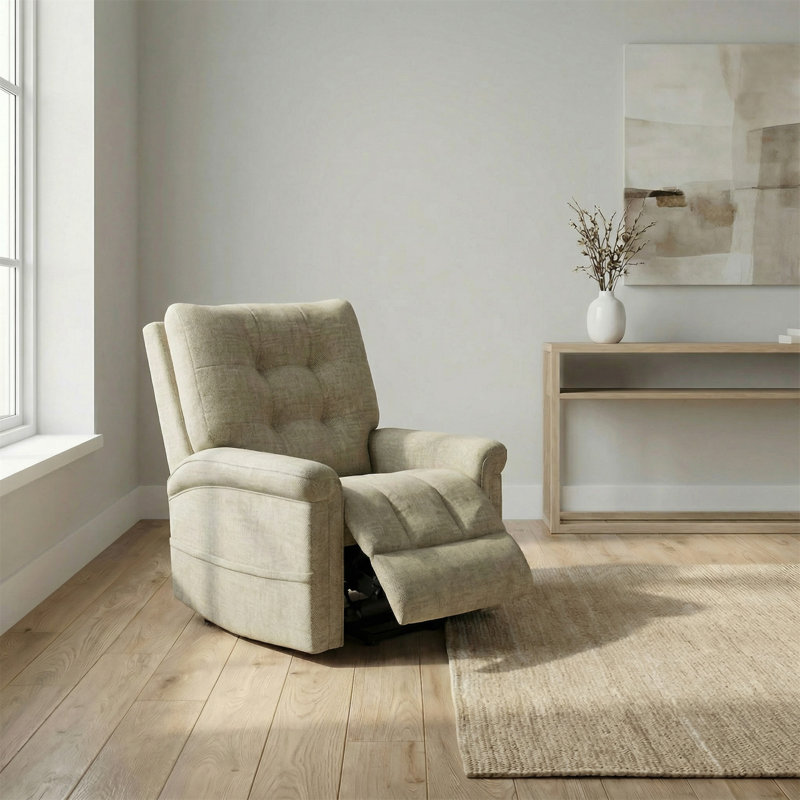 Velour Power Lift Chair In Lugano Taupe