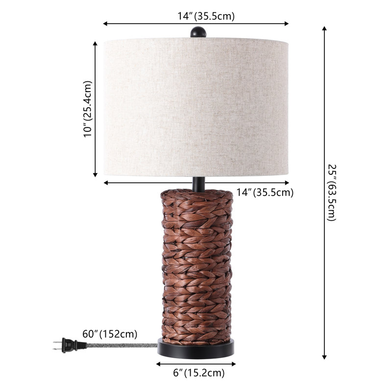 Crespo Table Lamp, Dark Brown, Beige
