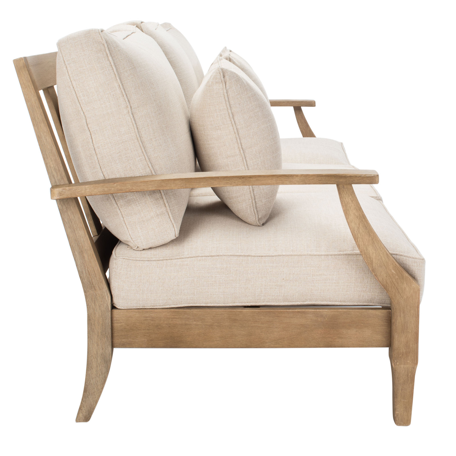 Samya 82" Eucalyptus Patio Sofa, Natural/Beige
