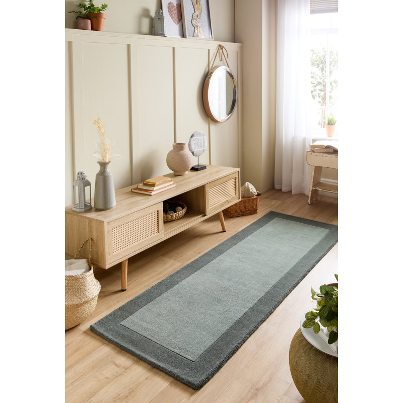 Miski Plain Wool Hand Loomed Area Rug, Runner 67 x 200cm
