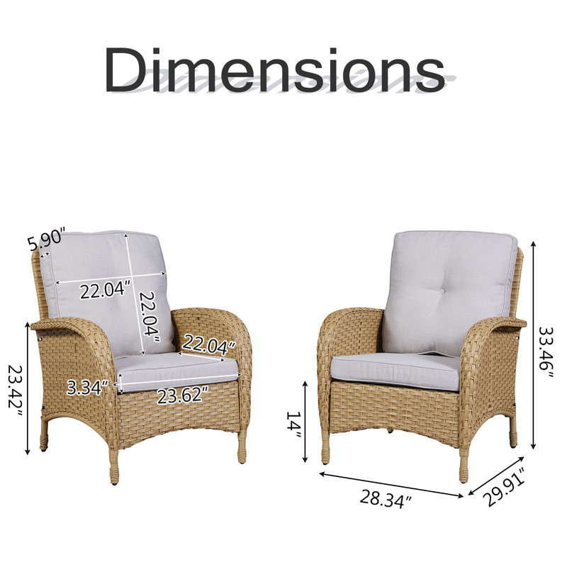 Chaise de patio avec coussins Gaetanino, Jaune/beige