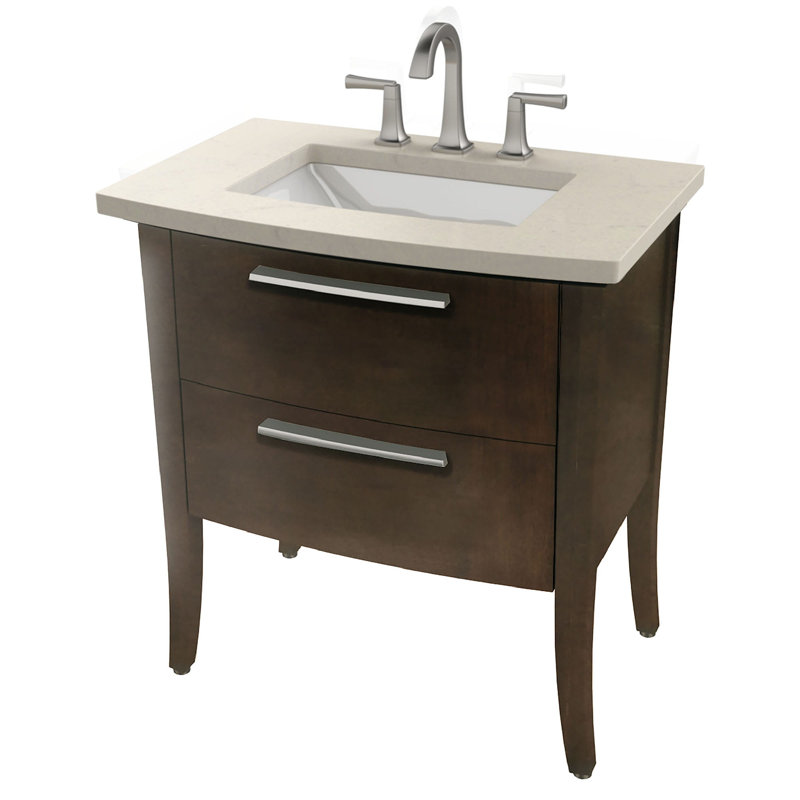 Townsend 30'' White Quartz Single Sink Vanity Top