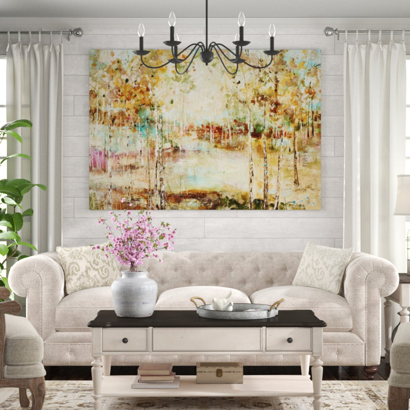 «Shimmer White Woods» par Jodi Maas - Impression sur toile, H 47 po x l 68 po x P 1,5 po, Extérieur