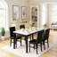 Ensemble de table de salle à manger 5 pièces pour 4 personnes, ensemble de table de cuisine et chaises en faux marbre, ensemble de 4, table de salle à manger rectangulaire avec 4 chaises de salle à manger rembourrées pour petit espace, salle à manger et salon-978967056-978967058