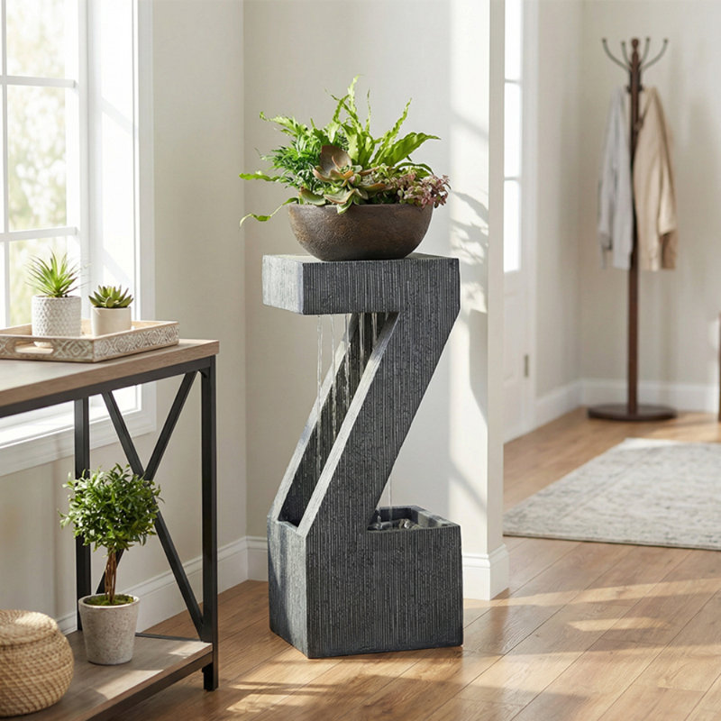 Marcqus Hand Crafted Weather Resistant Floor Fountain with Light