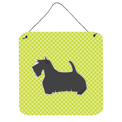 Décoration murale damier écossais terrier