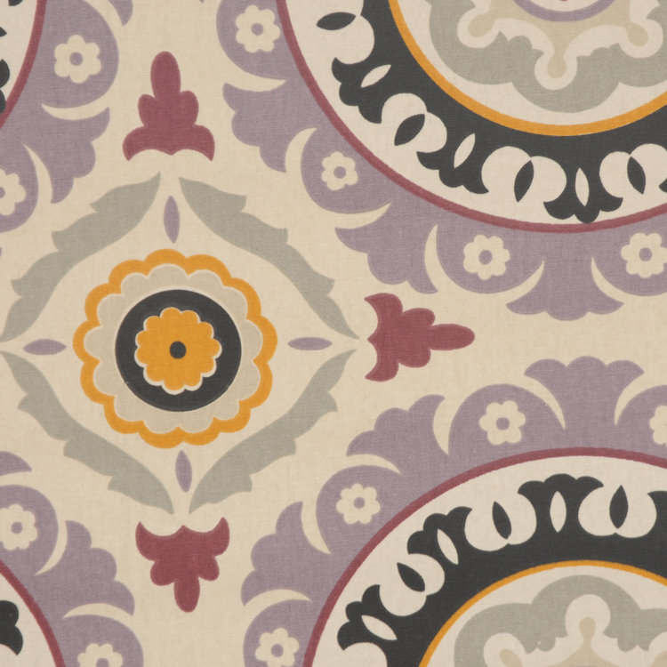 Yucca 100% Cotton Fabric, Onyx/Lilac