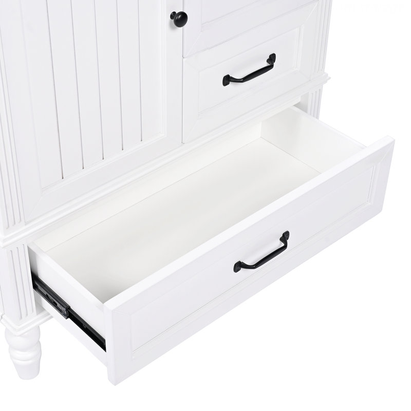Meuble-lavabo de style moderne avec lavabo, armoire de salle de bain avec porte et trois tiroirs