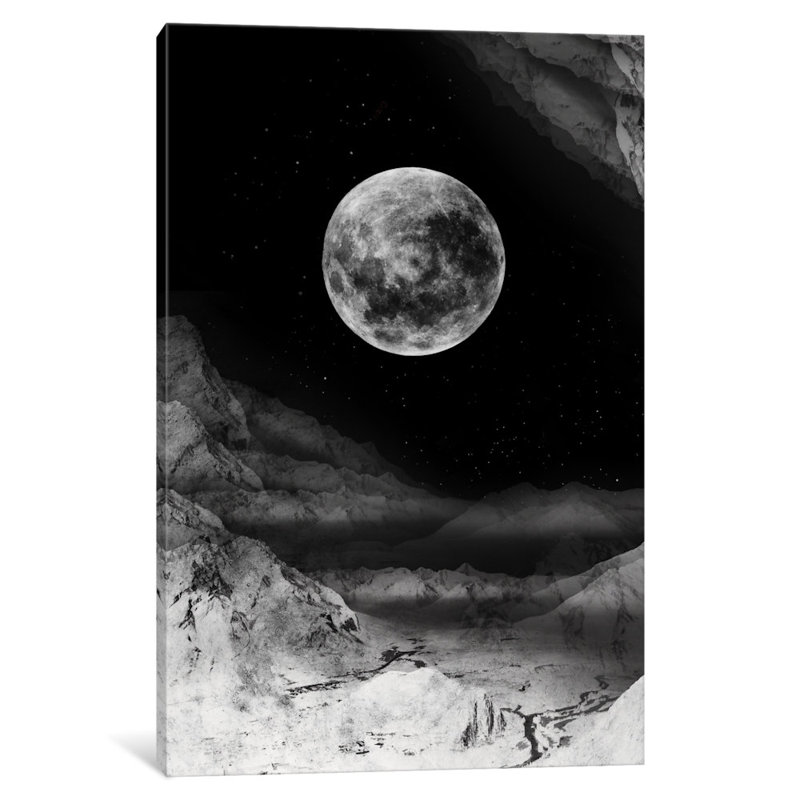 « moon », reproduction d’impression sur toile tendue, H 12 po x l 8 po x P 0,75 po