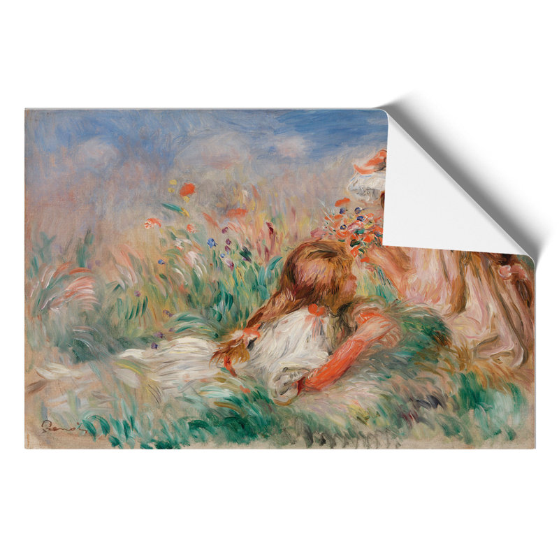 Girls in the Grass by Pierre Auguste Renoir - Frameless Print, 30cm H x 42cm W x 0.1cm D
